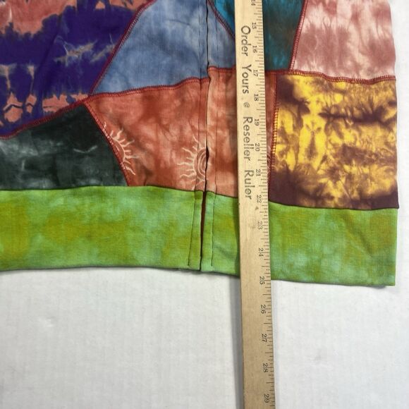 Talk Of The Walk Hooded Jacket Patchwork Boho Casual Hippie Y2K Full Zip L/ XL - Picture 6 of 12